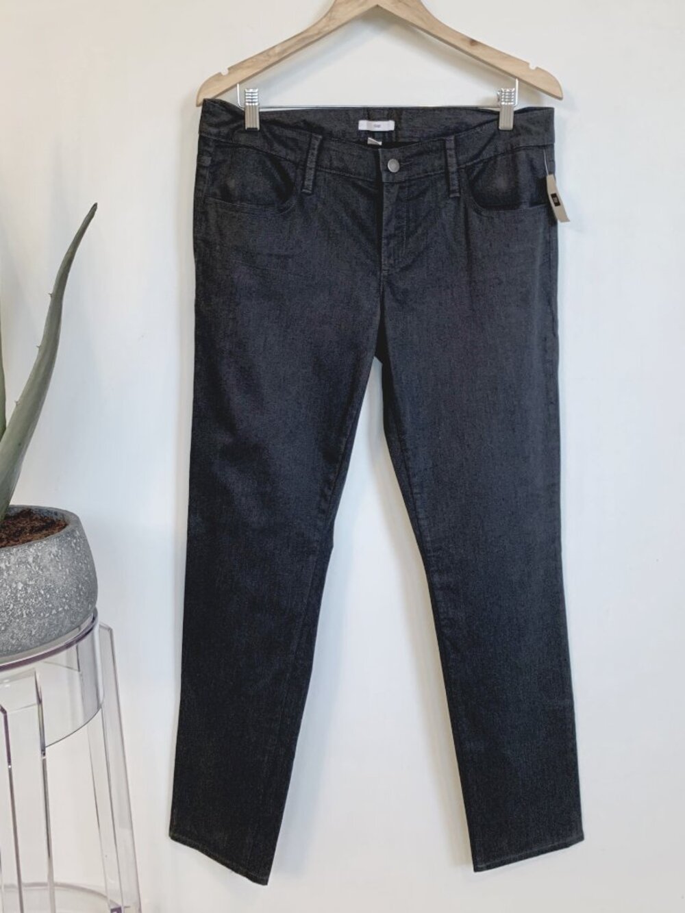Gap sateen charcoal grey low rise pants with stretch